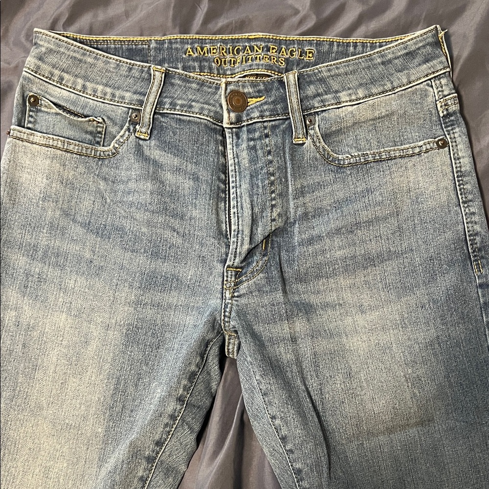 American Eagle Outfitters Men's Light Blue Slim Straight Jeans